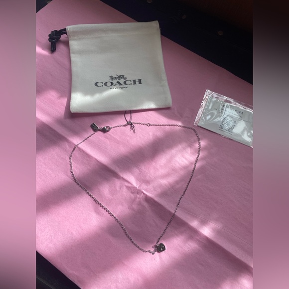 Coach Jewelry - Coach Silver Heart Charm Necklace